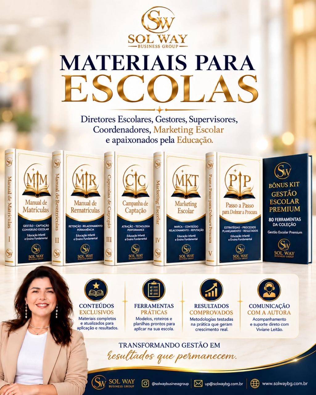 Materiais para escolas, os seis volumes da Coleção Gestão Escolar Premium